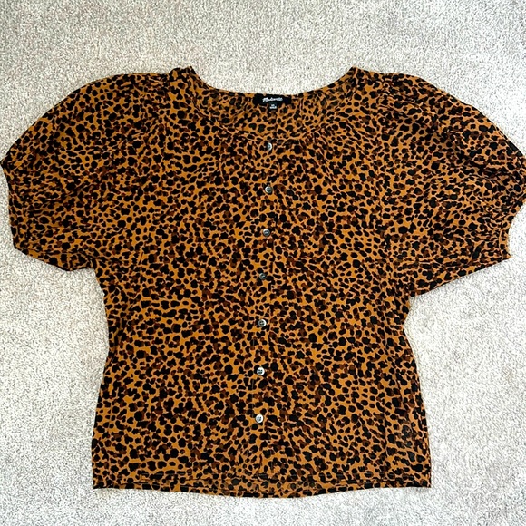 Madewell Women’s Cheetah Button Down Top - Picture 1 of 4